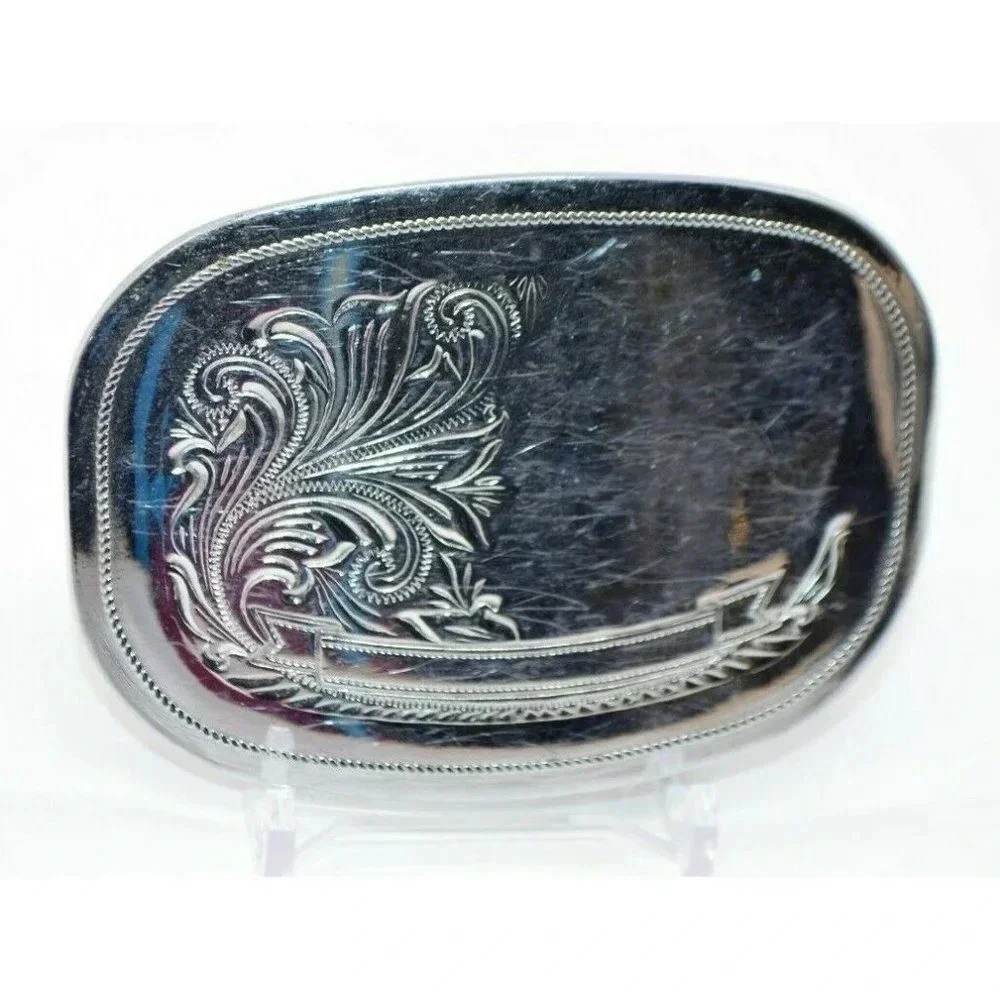 Vintage Southwestern Silver Tone Stamped Scrollwor